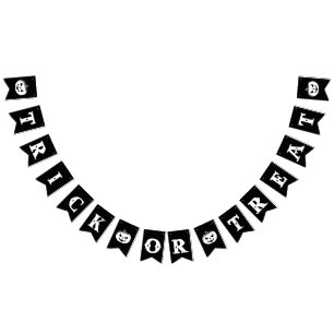 Black and White Trick or Treat Halloween Party Bunting