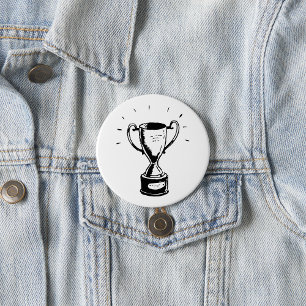Black And White Trophy 7.5 Cm Round Badge