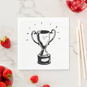 Black And White Trophy Napkin