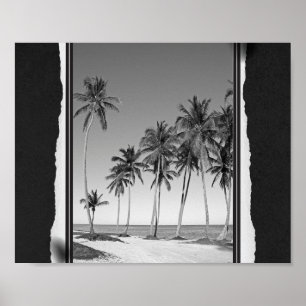 Black and White Tropical Art Printable Poster