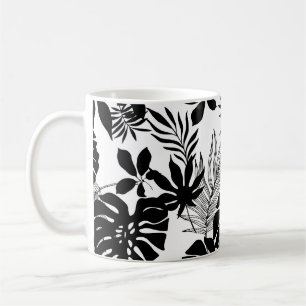 Black and White Tropics: Silhouetted Nature Coffee Mug
