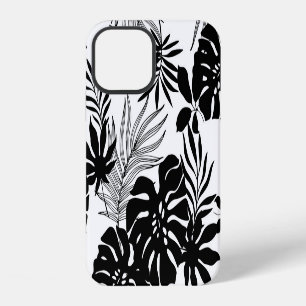 Black and White Tropics: Silhouetted Nature iPhone 12 Case