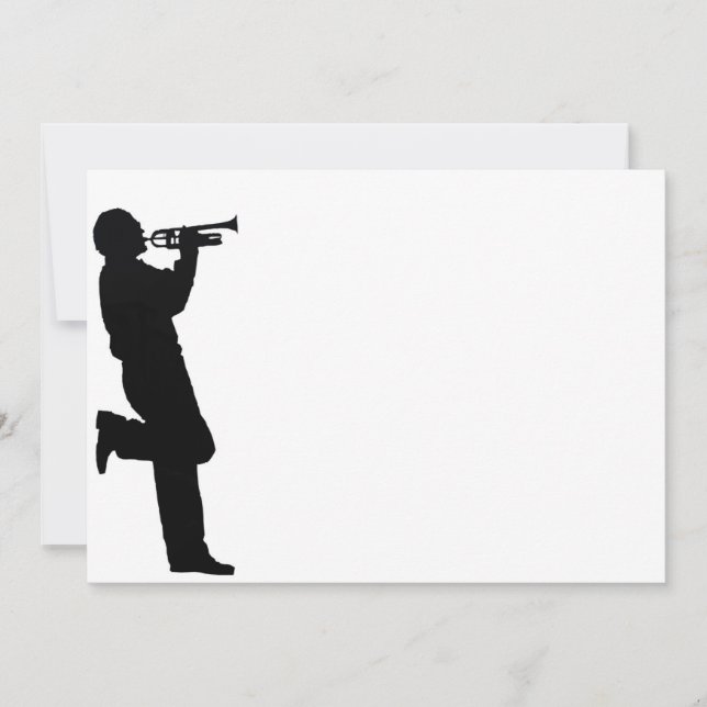 Black and White Trumpet Jazz Musician (Front)