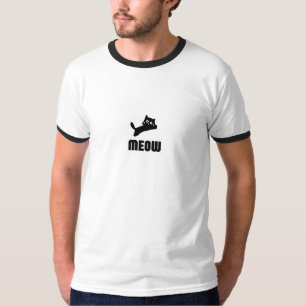 Black And White Tshirt With Cat Design