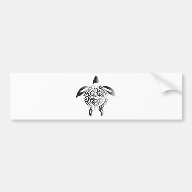 black-and-white-turtle bumper sticker (Front)