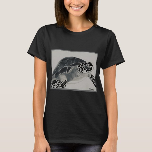 Black and white turtle. T-Shirt (Front)