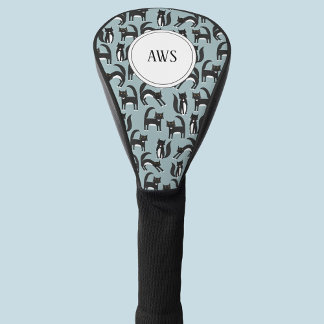 Black and White Tuxedo Cat Fun Pattern Golf Head C Cover