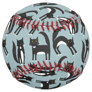 Black and White Tuxedo Cat Fun Softball