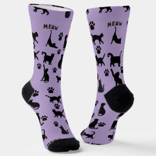 Black and White Tuxedo Cat Patterned Socks Gift