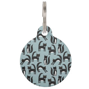 Black and White Tuxedo Cat Pet Tag