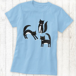 Black and White Tuxedo Cat T-Shirt