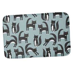 Black and White Tuxedo Cats Bath Mat
