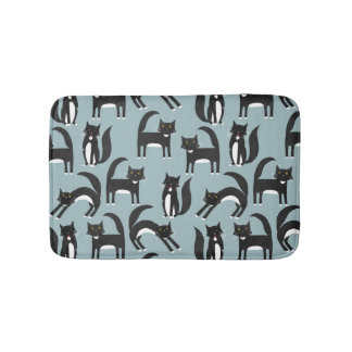 Black and White Tuxedo Cats Bath Mat