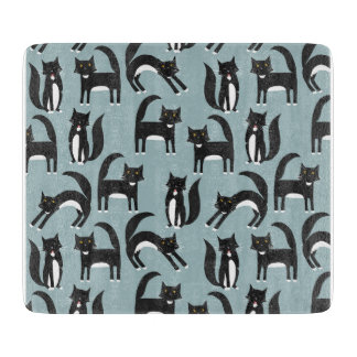 Black and White Tuxedo Cats Cutting Board