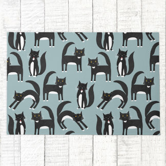 Black and White Tuxedo Cats Doormat