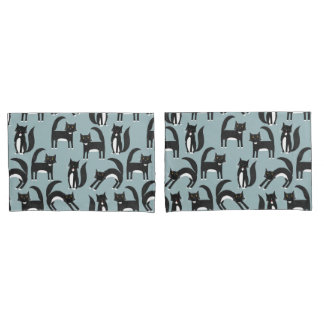 Black and White Tuxedo Cats Pillowcase