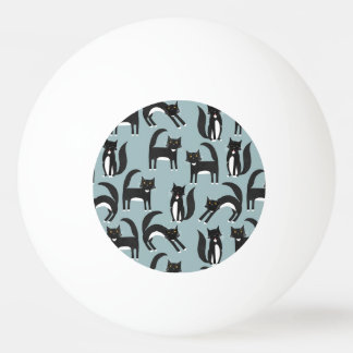 Black and White Tuxedo Cats Ping Pong Ball