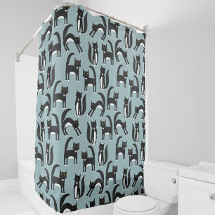 Black and White Tuxedo Cats Shower Curtain