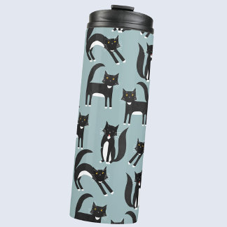 Black and White Tuxedo Cats Thermal Tumbler