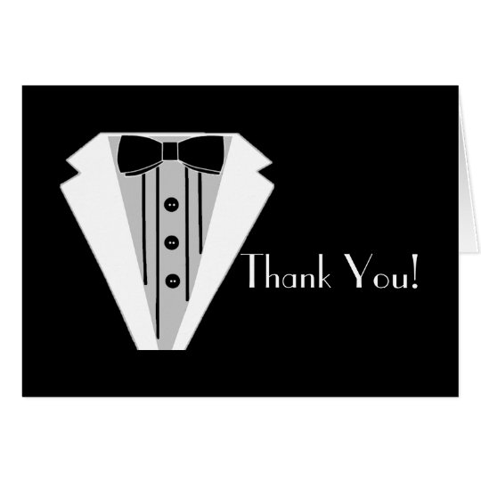 Black and White Tuxedo Thank You Card
