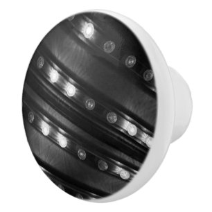 Black and White Twinkle Lights Ceramic Knob