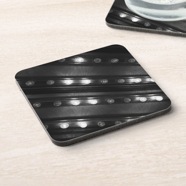 Black and White Twinkle Lights Coaster (Left Side)
