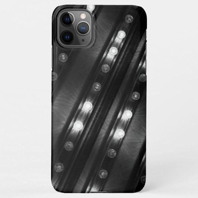 Black and White Twinkle Lights iPhone Case (Back)