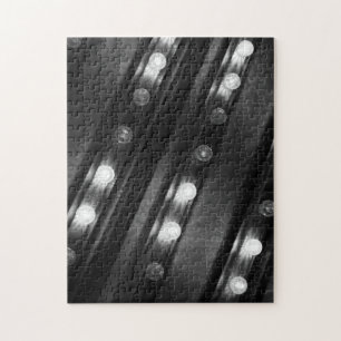 Black and White Twinkle Lights Jigsaw Puzzle