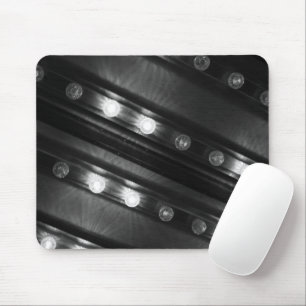 Black and White Twinkle Lights Mouse Mat
