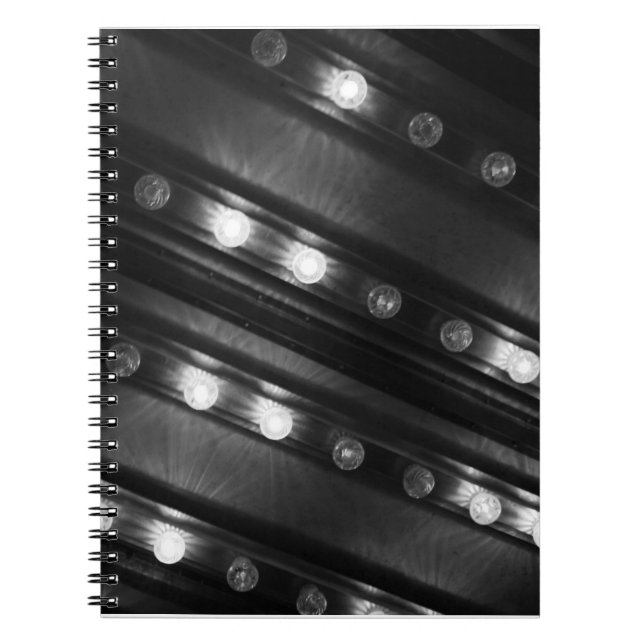 Black and White Twinkle Lights Notebook (Front)