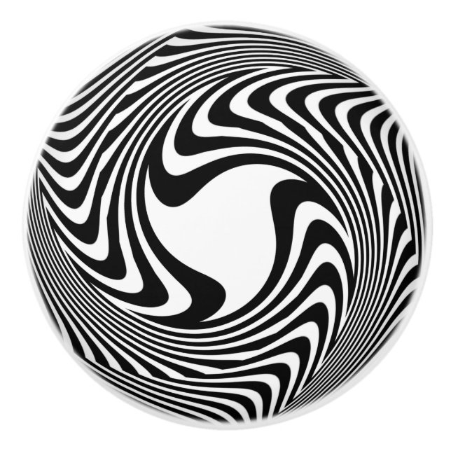 Black And White Twister Emblem Ceramic Knob (Front)