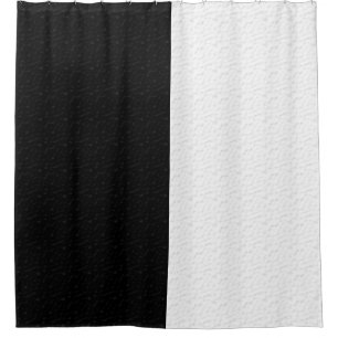 Black and White Two Colour Half Sides Stripes Shower Curtain