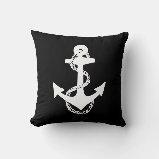 black and white two-sided ANCHOR + ROPE | Cushion (Front)
