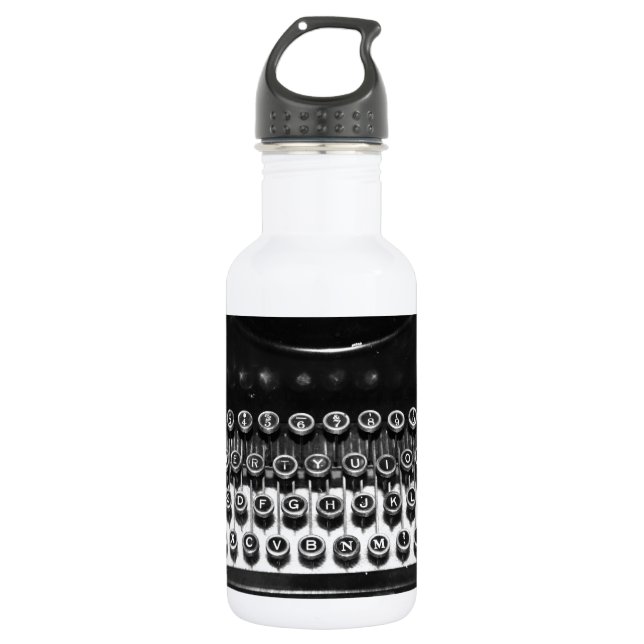Black and White Typewriter 532 Ml Water Bottle (Front)