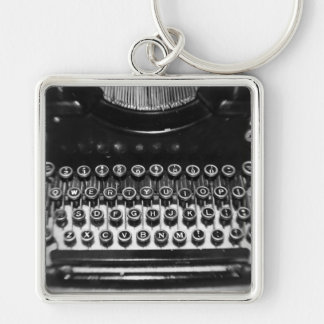 Black and White Typewriter Key Ring