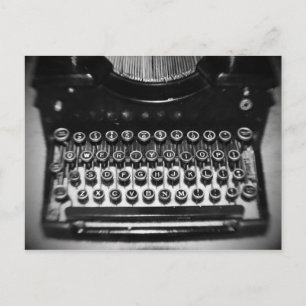 Black and White Typewriter Postcard