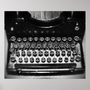 Black and White Typewriter Poster