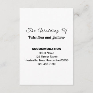 Black and White Typography Accommodation Portrait Enclosure Card