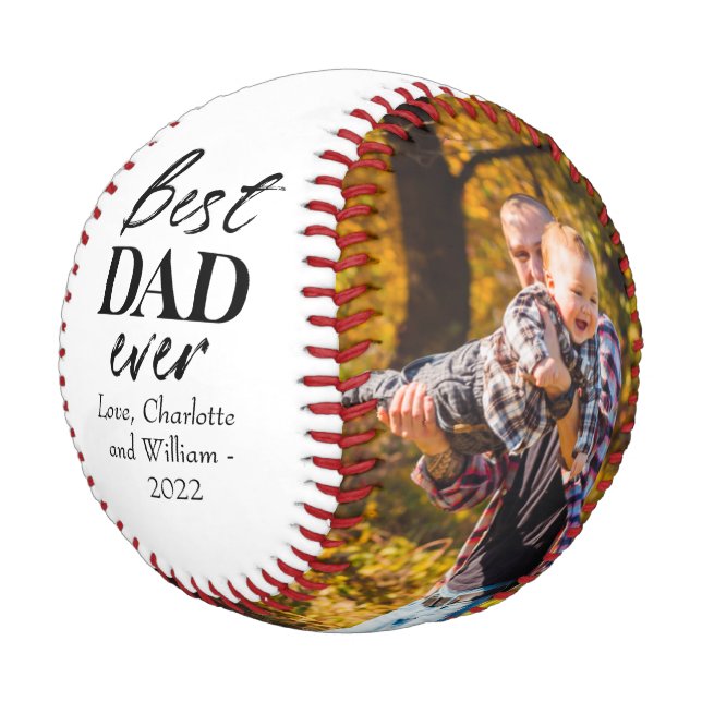 Black and White Typography Father's Day Baseball (Angled)