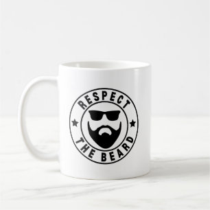 Black And White Typography Minimalist Beard Coffee Mug