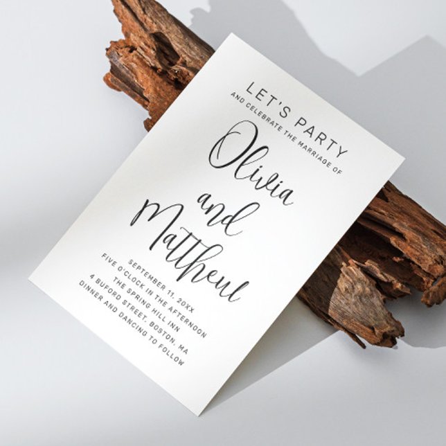 Black and white typography script wedding + QR Invitation (Creator Uploaded)