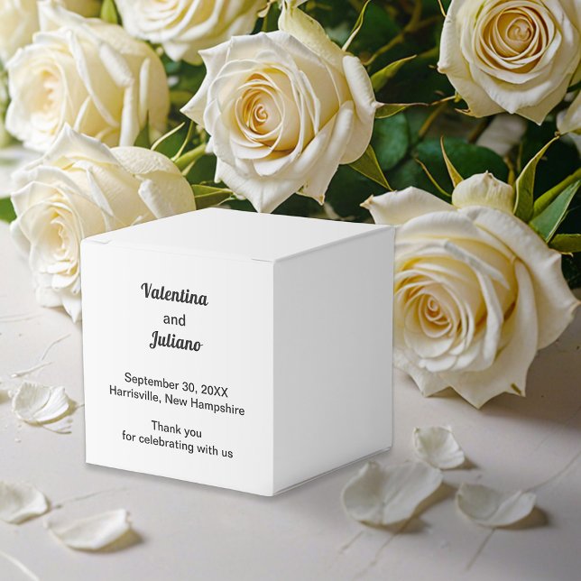 Black and White Typography Wedding Favor Box (Black and white wedding favor box)