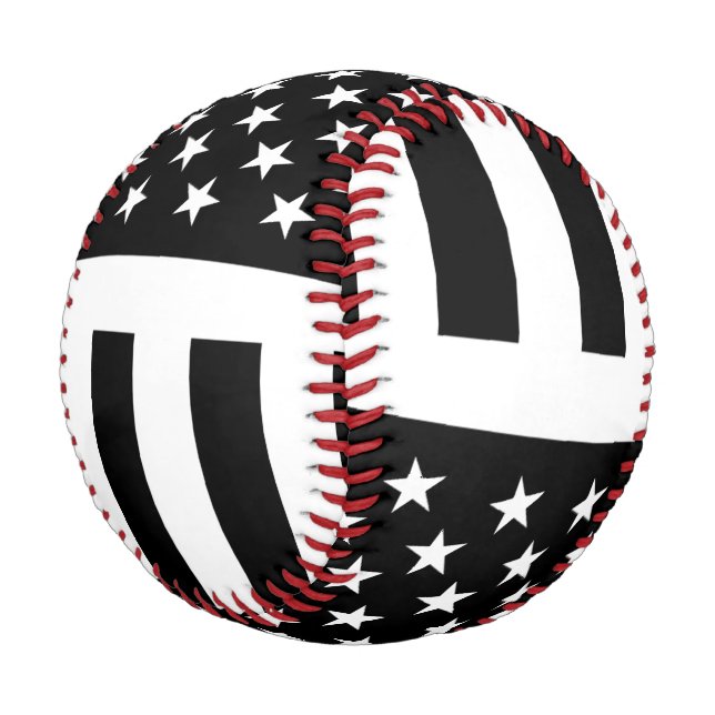 Black and White U.S. American Flag Baseball (Angled)