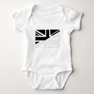 Black and White Union Jack British(UK) Flag Baby Bodysuit