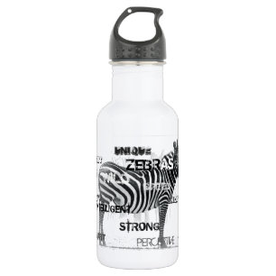 Black and White Unique Zebras Typography 532 Ml Water Bottle