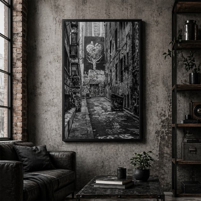 Black and White Urban Graffiti Laneway Poster (Creator Uploaded)