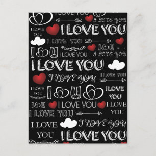 Black and White Valentine design Holiday Postcard