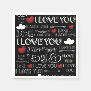 Black and White Valentine design Napkin