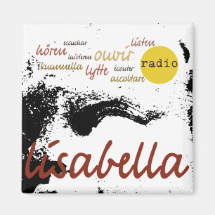 black and white Venetian angel closeup Magnet