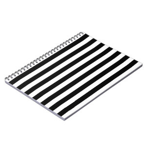 Black and White Vertical Referee Stripes Notebook